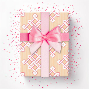 Diamond Endless Knot in Pink and Orange Wrapping Paper