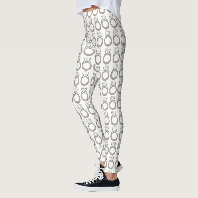 Diamond Engagement Ring Wedding Bride Leggings (Left)