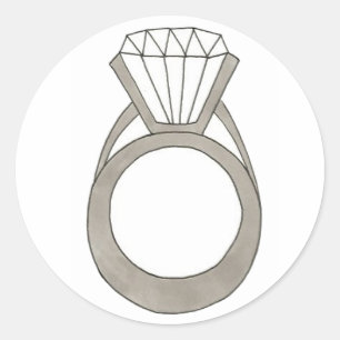 Diamond Engagement Ring Wedding Shower Stickers