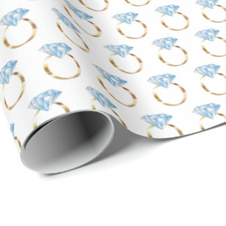 Diamond Engagement Wedding Ring Wrapping Paper