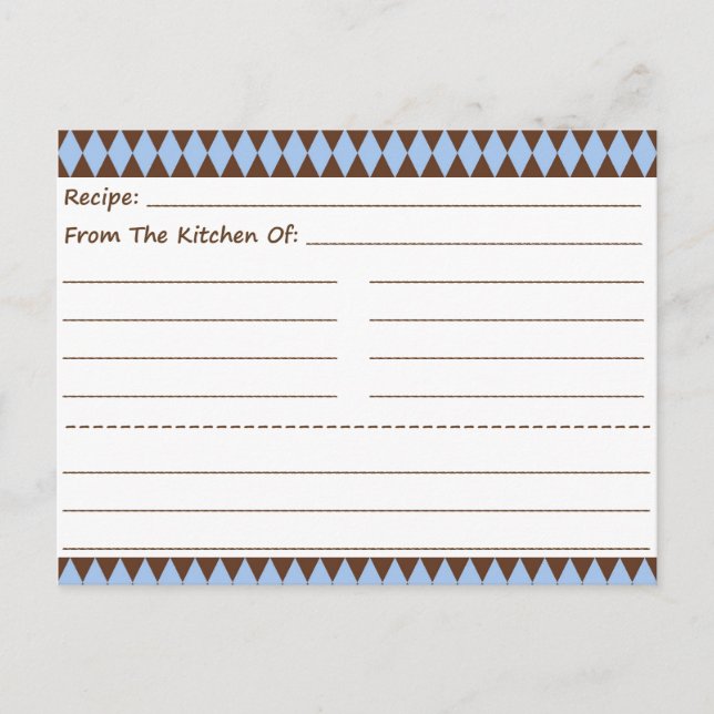 Diamond Explosion Blank Recipe Cards (Front)