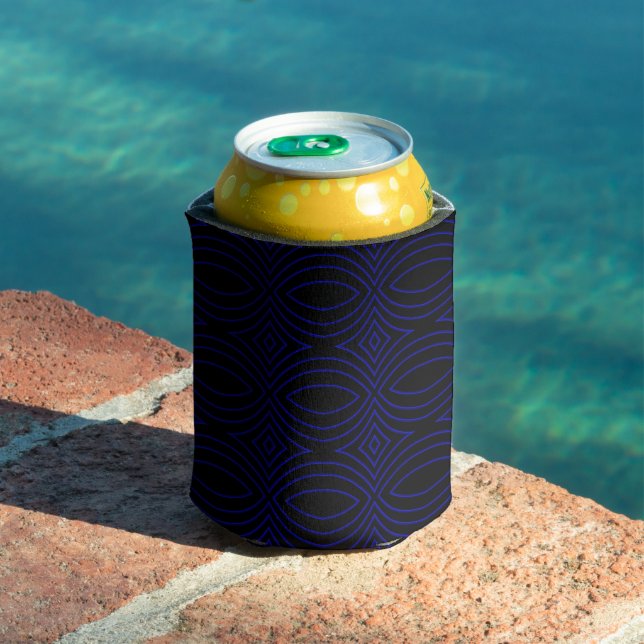 Diamond Eyes Modern Pop Art Abstract Can Cooler (In Situ Pool)