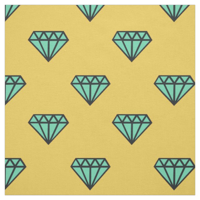 Diamond Fabric: blue & yellow Fabric (Swatch)