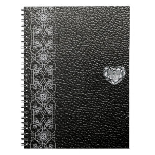 diamond,fake leather style, luxury style notebook