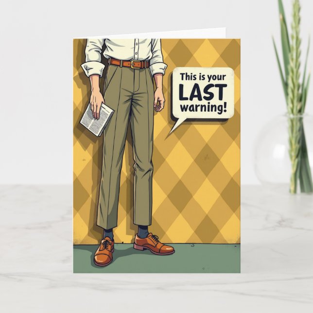 Diamond Fathers Day Warning Card (Front)