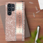 Diamond Faux Bling Glitter Calligraphy  Rose Gold  Samsung Galaxy Case<br><div class="desc">Any glitter or diamonds in design are photos and simulated. This design may be personalized in the area provided by changing the photo and/or text. Or it can be customized by clicking Personalize this Template and then choosing the click to customize further option and delete or change the colour of...</div>