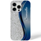 Diamond Faux Bling Navy Blue Monogram Name