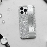 Diamond Faux  Glitter Calligraphy Name Silver iPhone 12 Pro Case<br><div class="desc">Any glitter or diamonds in design are photos and simulated. This design may be personalized in the area provided by changing the photo and/or text. Or it can be customized by clicking Personalize this Template and then choosing the click to customize further option and delete or change the colour of...</div>