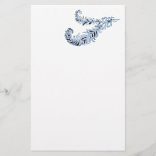 DIAMOND FEATHERS ,black and white Stationery
