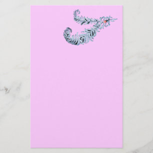 DIAMOND FEATHERS ,pink ,black and white Stationery
