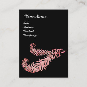 DIAMOND FEATHERS ,pink,black Business Card