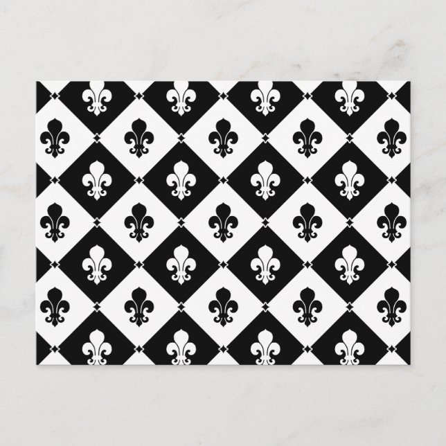 Diamond Fleur De Lis Pattern Postcard (Front)
