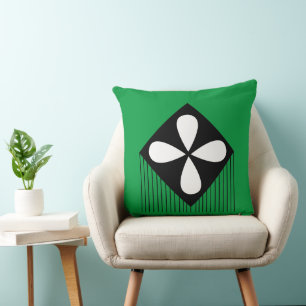 Diamond Floral Geometric Pattern Throw Pillow