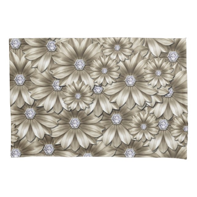 Diamond Flowers Pillow Case Gemstone (Front)