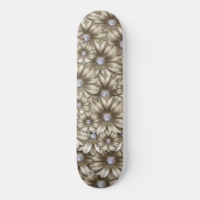 Diamond Flowers Skateboard (Front)