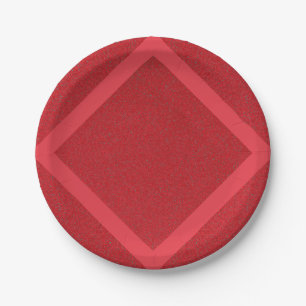 Diamond Frame Tomato Red Paper Plate – Customize