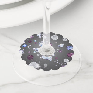 Diamond Galaxy 5 Wine Glass Tag