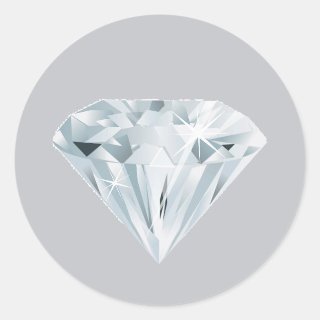 Diamond Gemstone Classic Round Sticker (Front)