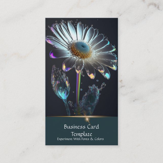 Diamond Gemstone Crystal Flower Business Card (Front)