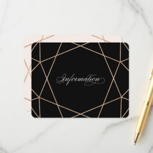 Diamond Gemstone Modern Geometric Wedding Info Enclosure Card