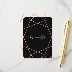 Diamond Gemstone Modern Geometric Wedding Info Enclosure Card