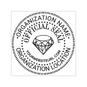 Diamond Generic Custom Official Seal Name Loc URL Self-inking Stamp