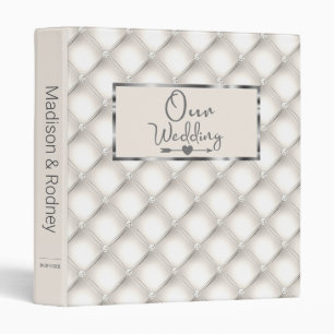 Diamond Geometric Elegant Silver Wedding Binder