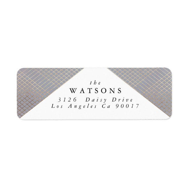 Diamond Geometric Grey Gold Gatsby Wedding (Front)