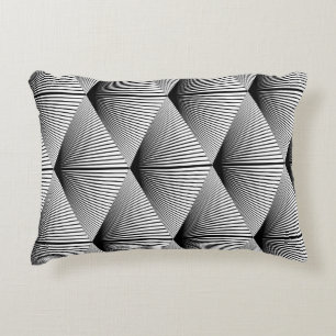 Diamond Geometric: Monochrome Vintage Design Accent Pillow