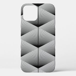 Diamond Geometric: Monochrome Vintage Design iPhone 12 Case