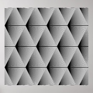 Diamond Geometric: Monochrome Vintage Design Poster
