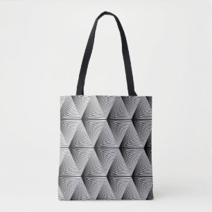Diamond Geometric: Monochrome Vintage Design Tote Bag