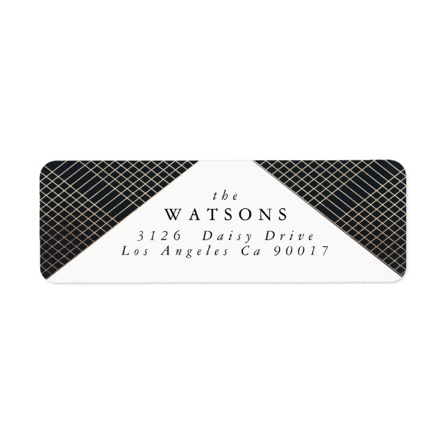 Diamond Geometric Navy Gold Gatsby Wedding (Front)