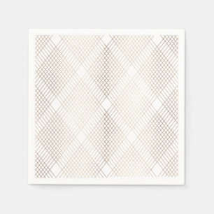 Diamond Geometric White Gold Wedding Table Napkins