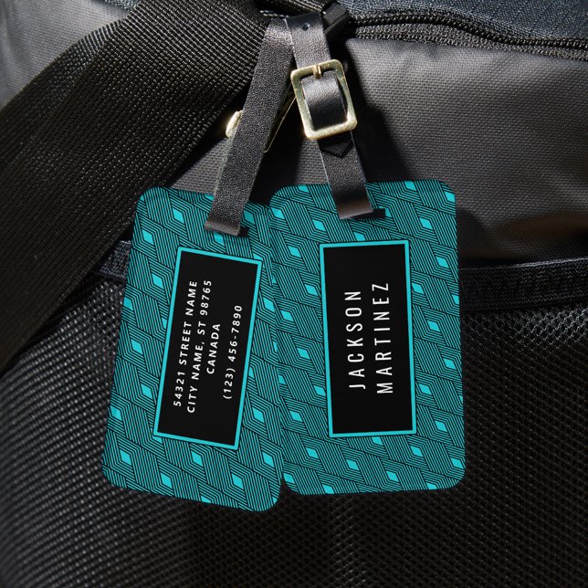Diamond Geometry Pattern Luggage Tag (Blue) (Creator Uploaded)