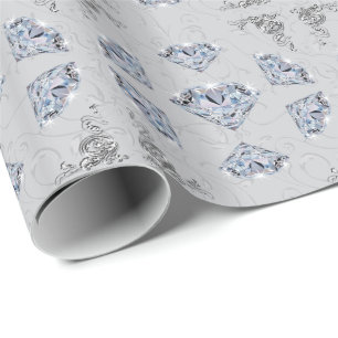 Diamond Gift Wrapping Paper, Any COLOR Background Paper