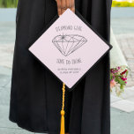 Diamond Girl Shine Personalized Graduation Cap Topper<br><div class="desc">Let the world know that you're as brilliant as your future with this personalized tassel topper. Use customize feature to change background colour.</div>