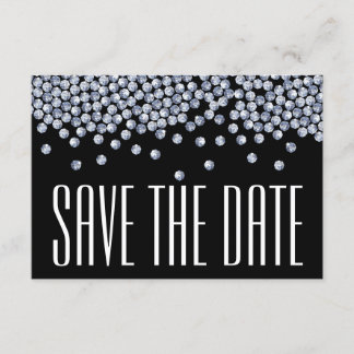 Diamond Glitter Wedding Save the Date Announment Invitation