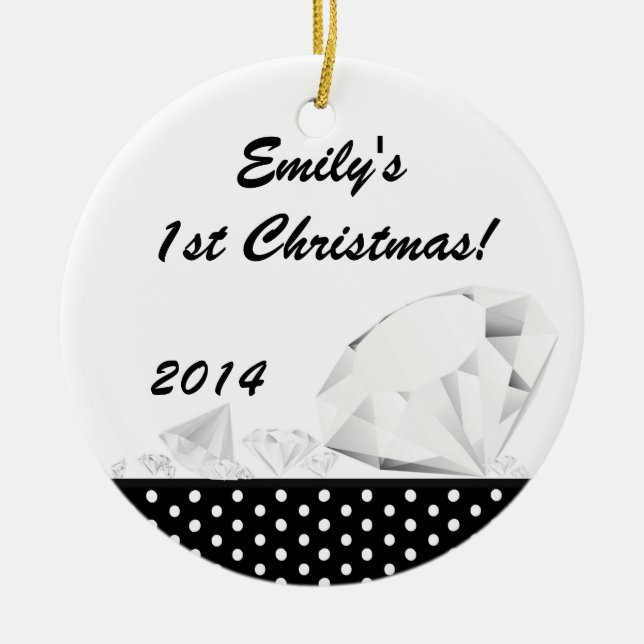 Diamond Glitz Glam Glam Personalized Name Ornament (Front)