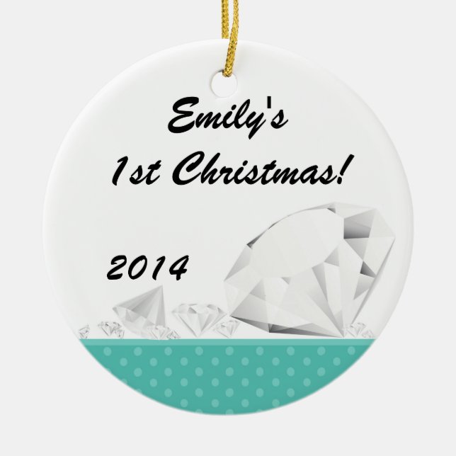 Diamond Glitz Glam Glam Personalized Name Ornament (Front)