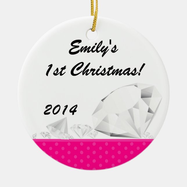 Diamond Glitz Glam Glam Personalized Name Ornament (Front)