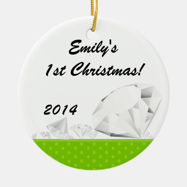 Diamond Glitz Glam Glam Personalized Name Ornament (Front)