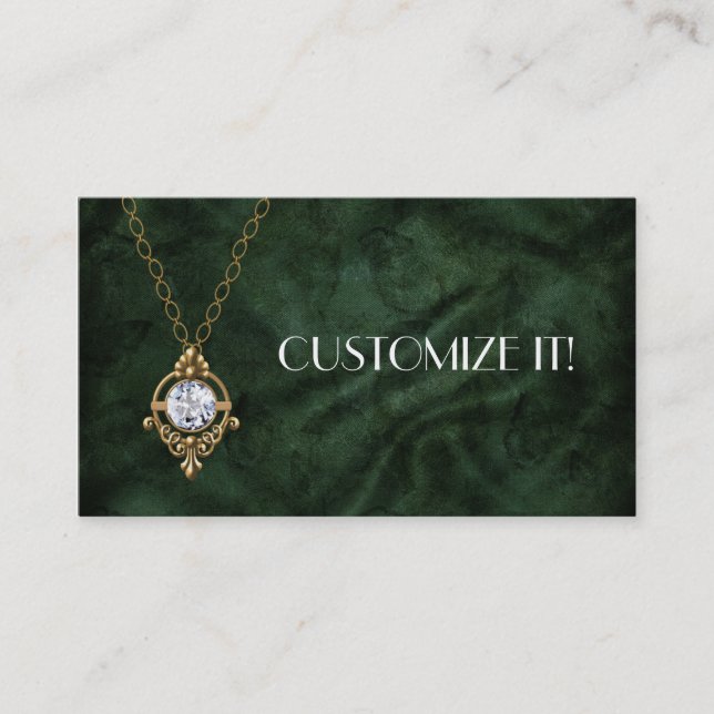 Diamond Gold Bling Custom Business Cards (Front)