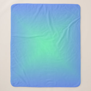 Diamond gradient blue to aquamarine green sherpa blanket