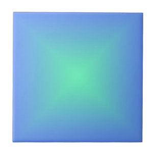 Diamond gradient blue to aquamarine green tile