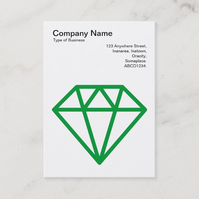 Diamond - Grass Green on White Business Card (Front)
