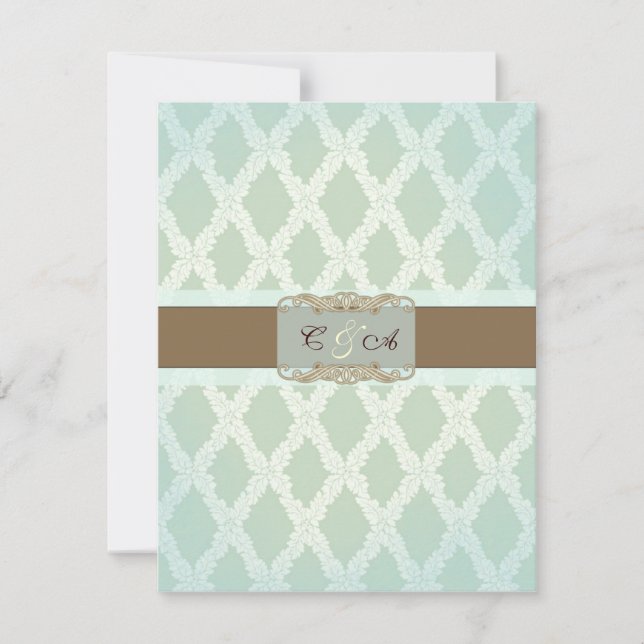Diamond Green Wedding reception card (Front)
