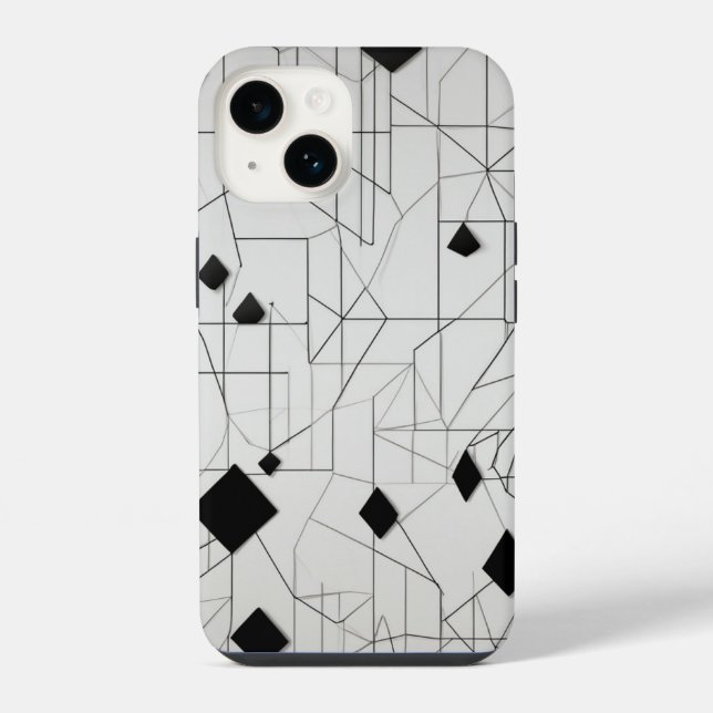 Diamond Grid Line Art iPhone Case (Back)