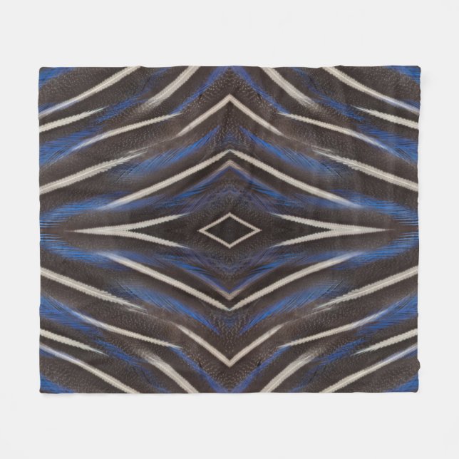 Diamond guinea fowl feather design fleece blanket (Front (Horizontal))