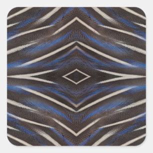 Diamond guinea fowl feather design square sticker